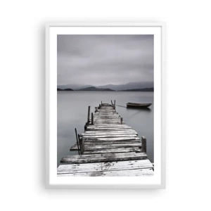 Póster en marco blanco - Mañana partimos - 50x70 cm