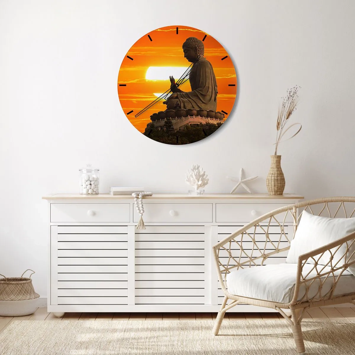 Reloj de pared - Reloj de vidrio - Sin miedo al mundo - 30x30 cm