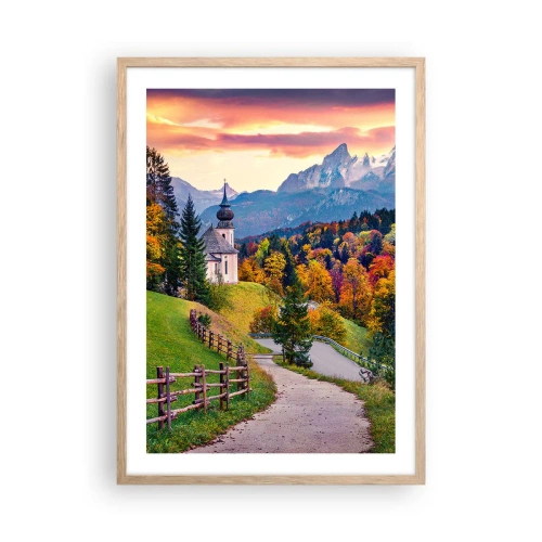 Póster en marco roble claro - Paisaje como una pintura - 50x70 cm