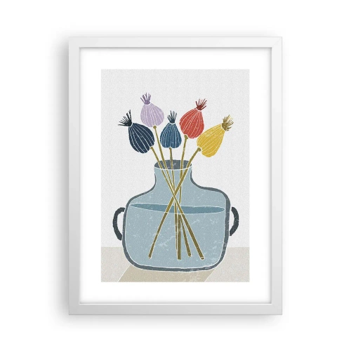 Póster en marco blanco - Como una semilla de amapola - 30x40 cm