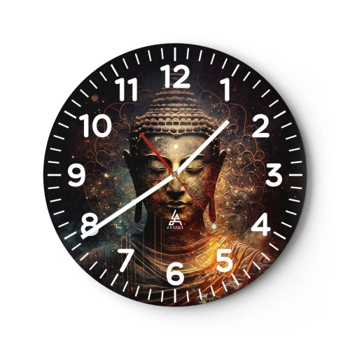 Reloj de pared - Reloj de vidrio - Equilibrio espiritual - 30x30 cm