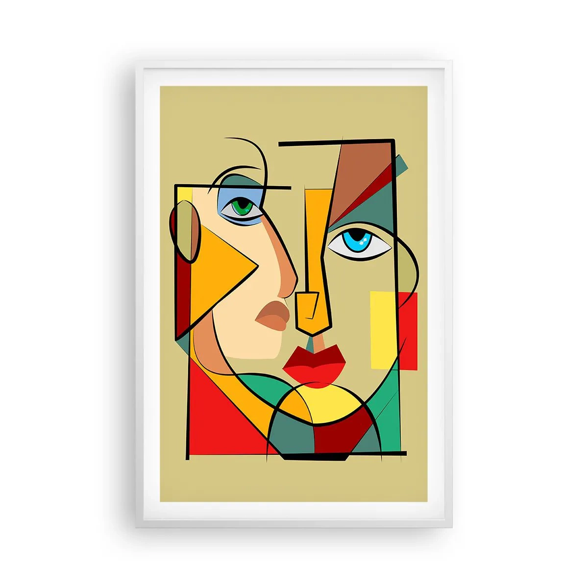 Póster en marco blanco - Una pareja emparejada - 61x91 cm