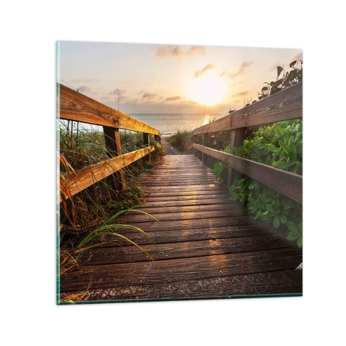 Cuadro sobre vidrio - Impresiones sobre Vidrio - Y directamente a la orilla - 50x50 cm