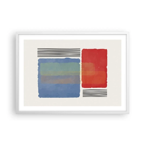 Póster en marco blanco - Espíritu y alma de la geometría - 70x50 cm