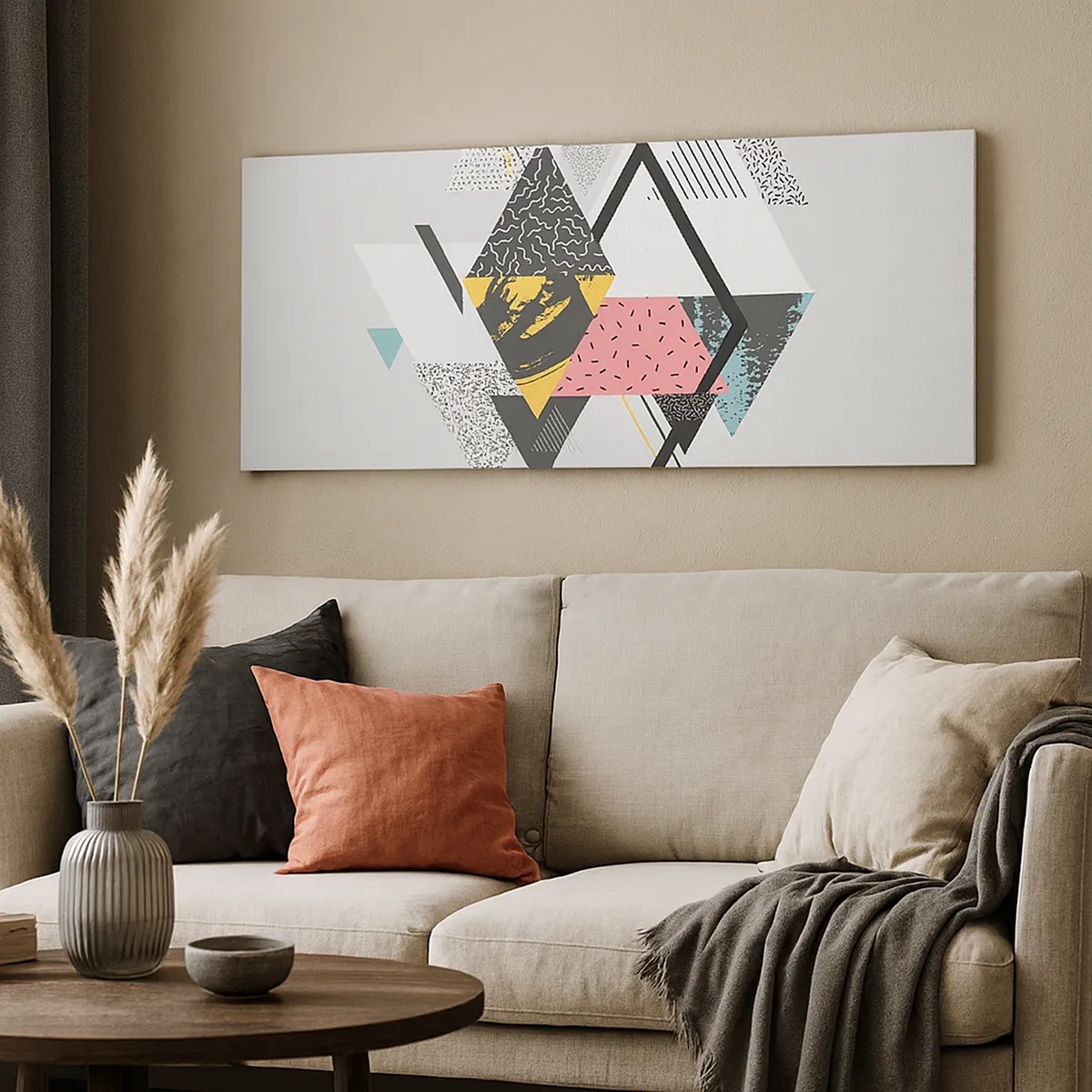 Cuadro sobre lienzo - Impresión de Imagen - Una variación del triángulo y el rombo - 30x30 cm