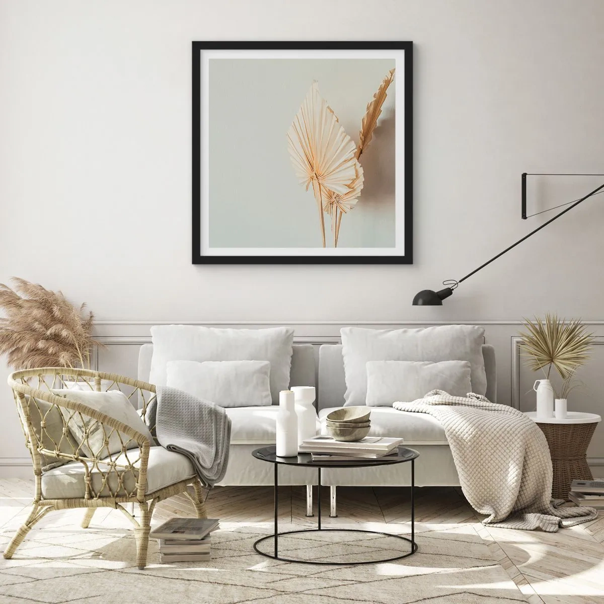 Póster en marco negro - Armonía y consuelo - 50x50 cm