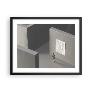 Póster en marco negro - ¿Pero dónde estoy? - 50x40 cm