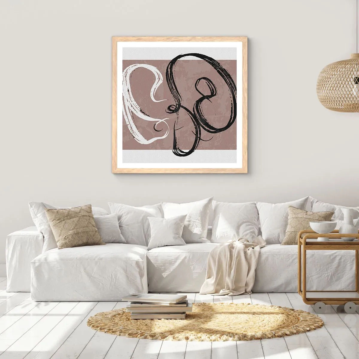 Póster en marco roble claro - Composición: la búsqueda de la plenitud - 60x60 cm