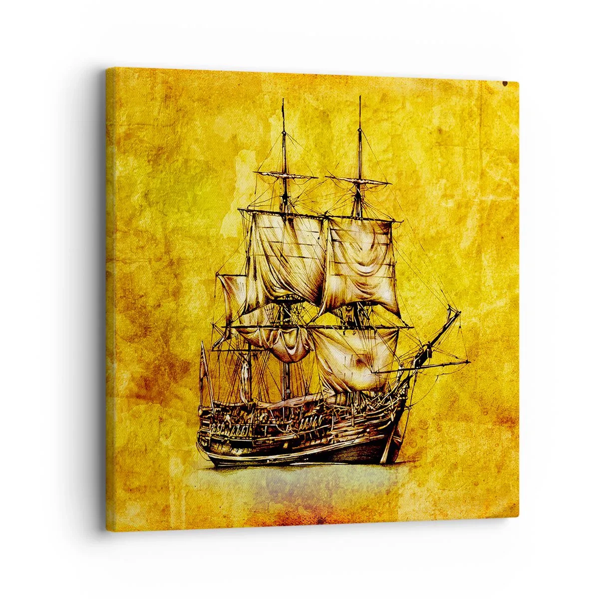 Cuadro sobre lienzo - Impresión de Imagen - ¡Rumbo a la isla Tortuga! - 30x30 cm