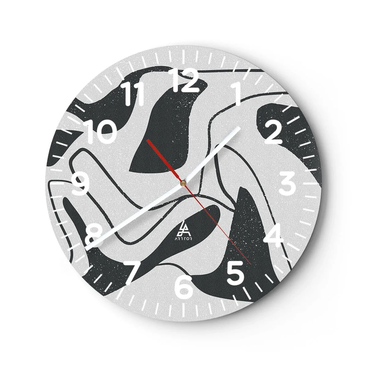 Reloj de pared - Reloj de vidrio - Juego abstracto en un laberinto - 40x40 cm