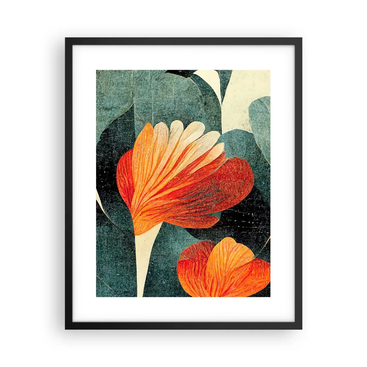 Póster en marco negro - El calor del trópico y el frescor del verdor - 40x50 cm