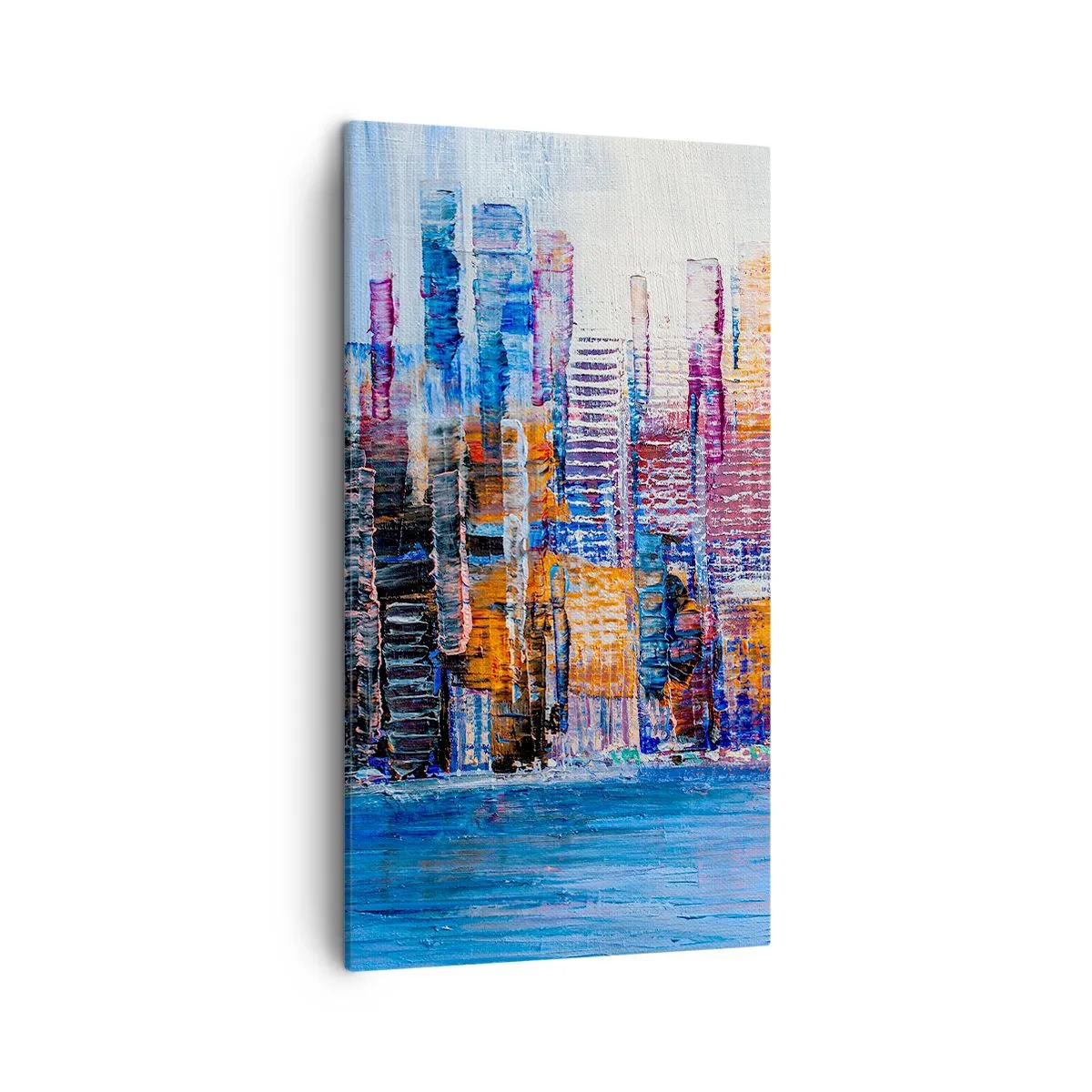 Cuadro sobre lienzo - Impresión de Imagen - Una metrópoli alegre - 45x80 cm