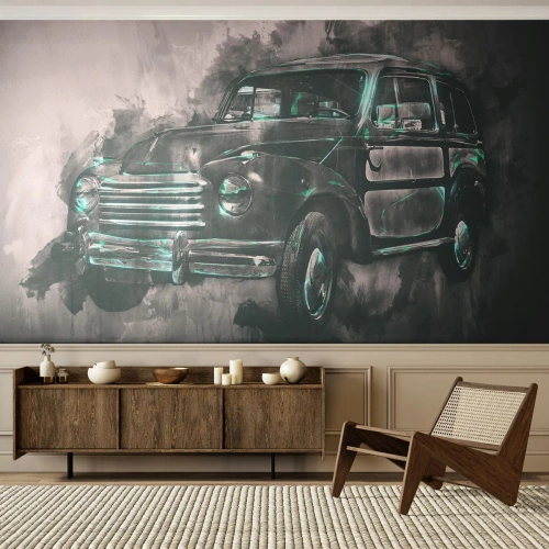 Fotomural Premium Sand - Antepasado respetable - coche retro, Automotor, Viaje - 150x105 cm