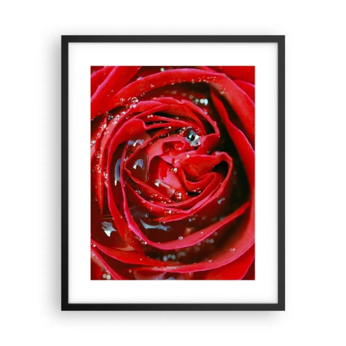 Póster en marco negro - En gotas de rocío - 40x50 cm