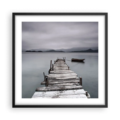 Póster en marco negro - Mañana partimos - 50x50 cm