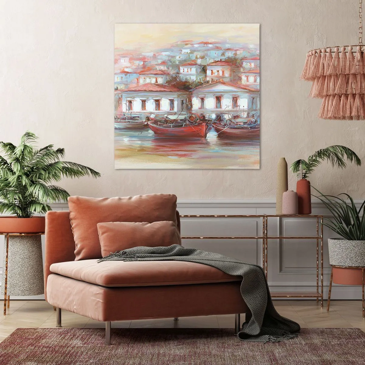 Cuadro sobre lienzo - Impresión de Imagen - Ciudad feliz - 60x60 cm