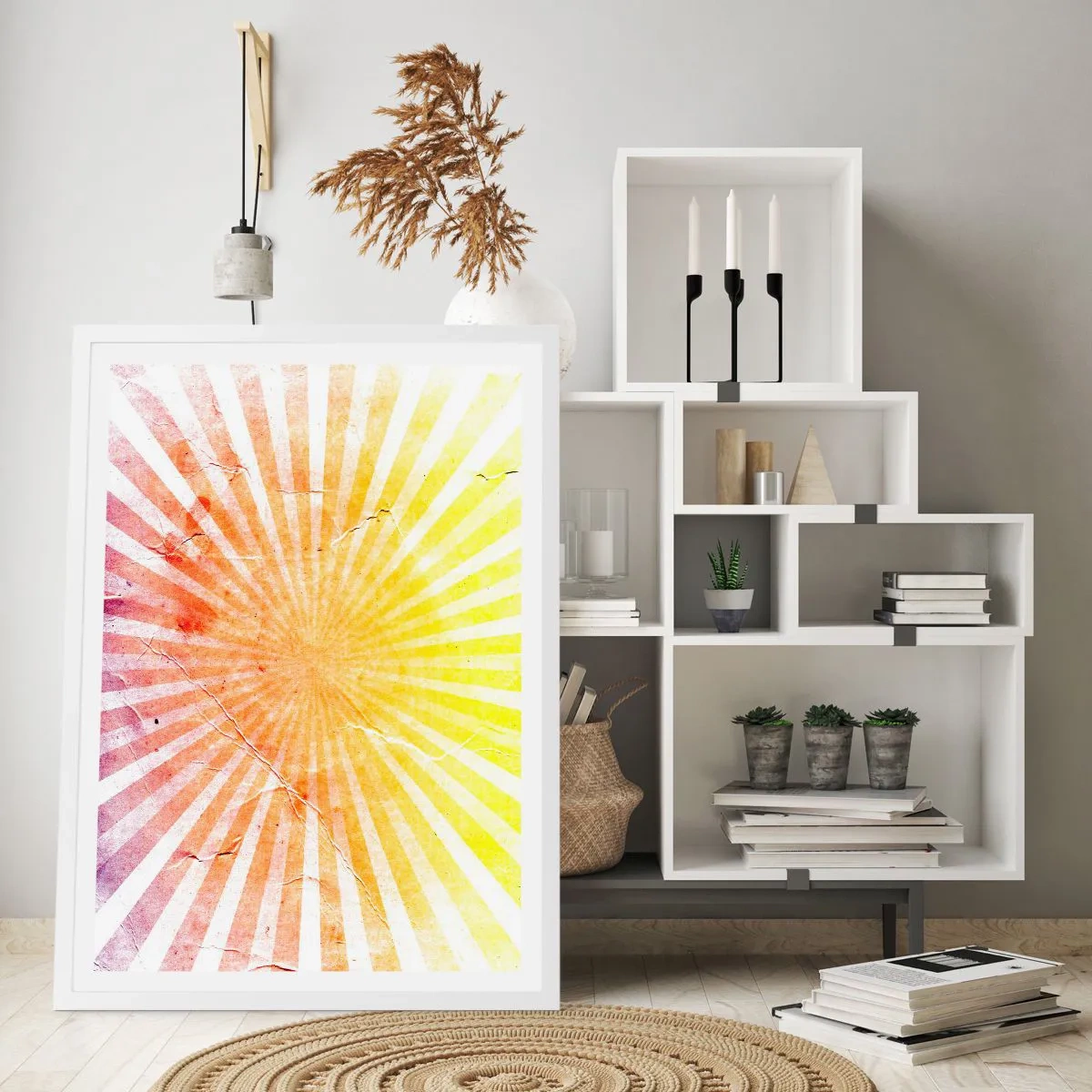 Póster en marco blanco - Renacer del sol - 50x70 cm