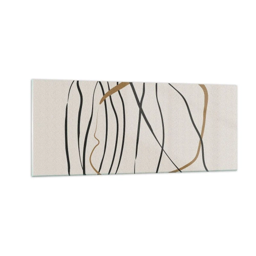 Cuadro sobre vidrio - Impresiones sobre Vidrio - Composición: danza lineal - 100x40 cm
