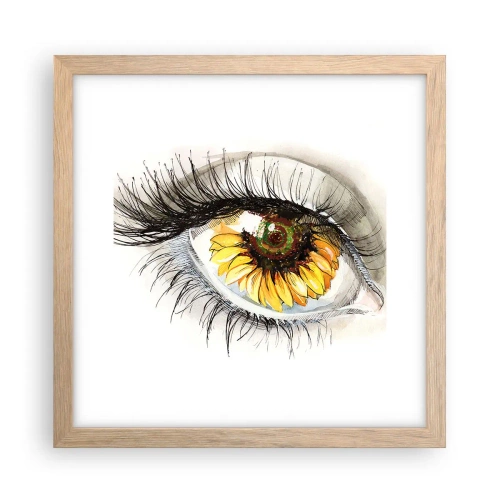 Póster en marco roble claro - Un aspecto tan caluroso como el verano - 30x30 cm