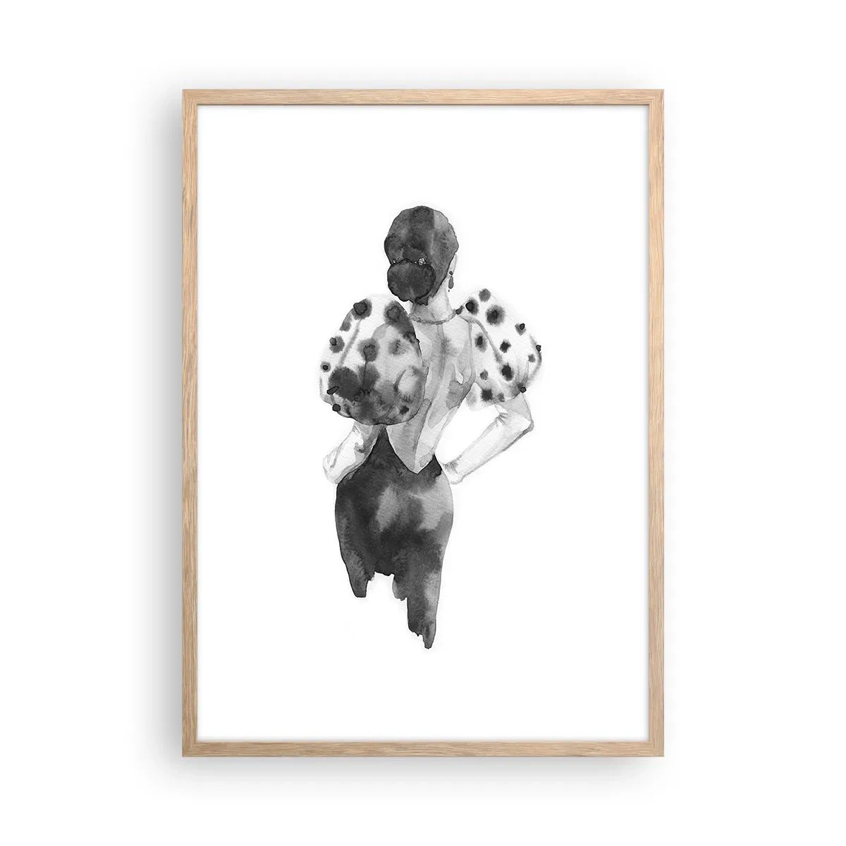 Póster en marco roble claro - Pasa justo por aquí - 50x70 cm