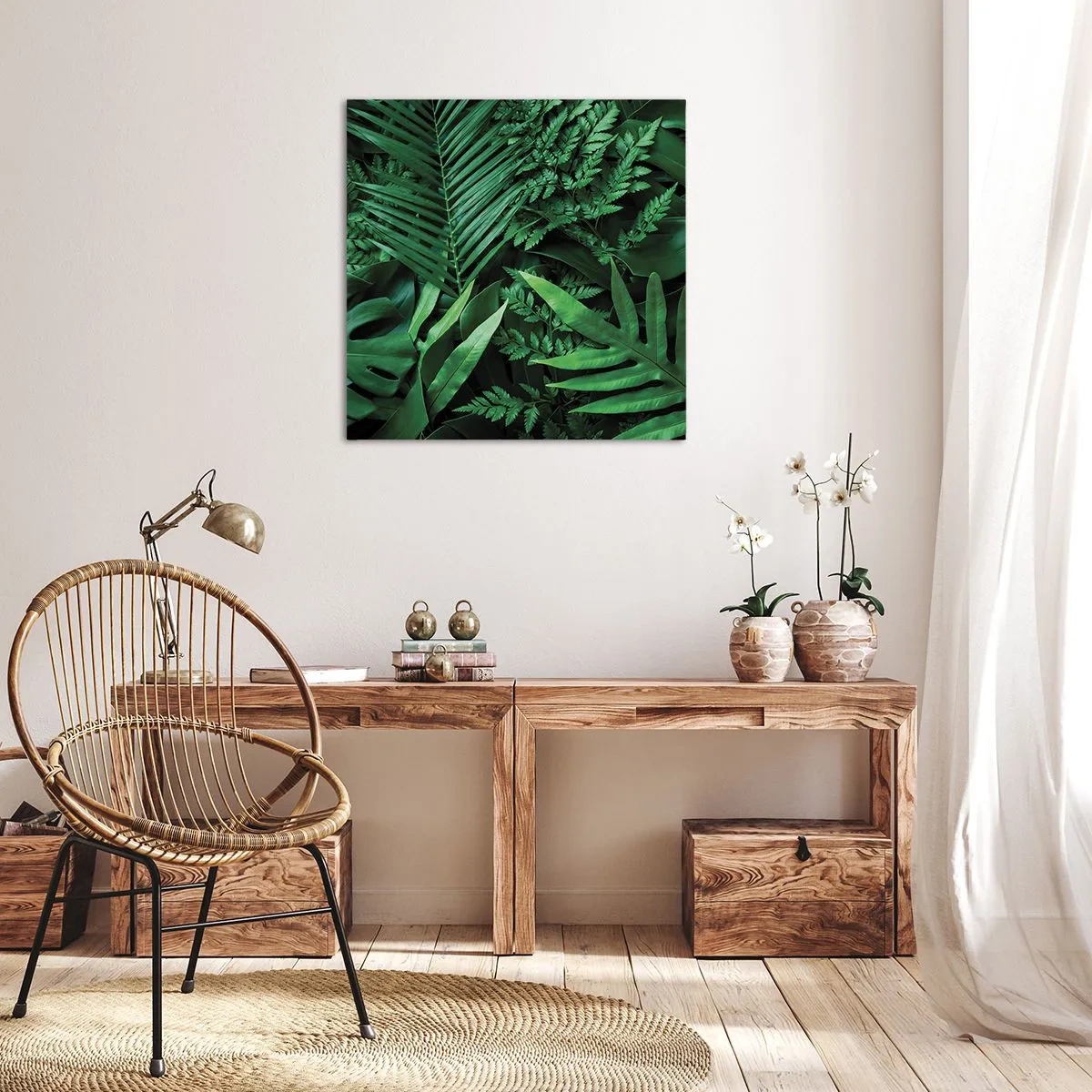 Cuadro sobre lienzo - Impresión de Imagen - Abrazo verde - 30x30 cm