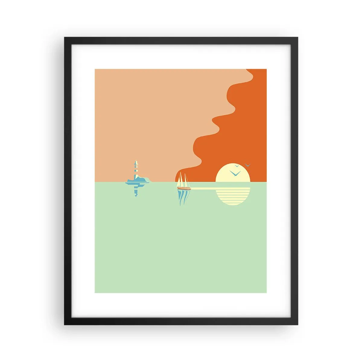 Póster en marco negro - Un paisaje marino perfecto - 40x50 cm