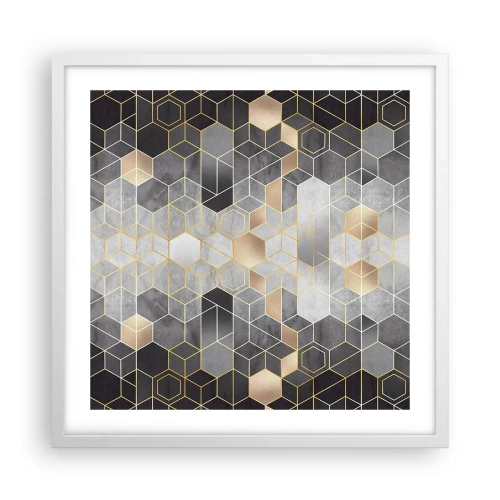 Póster en marco blanco - Composición de diamantes - 50x50 cm