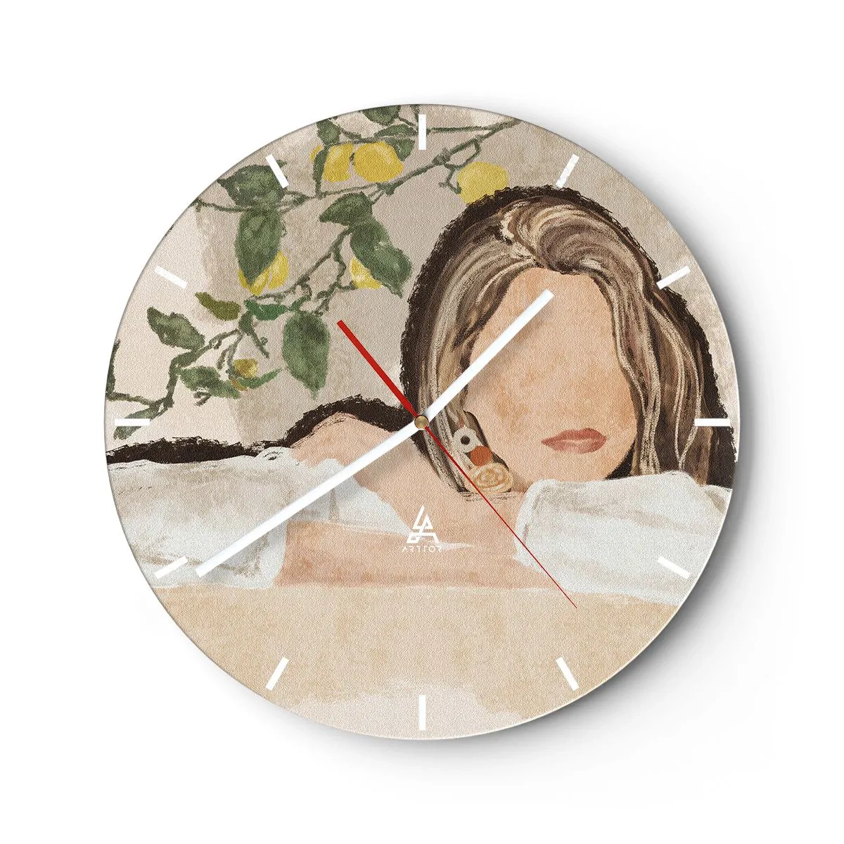 Reloj de pared - Reloj de vidrio - La belleza del sur - 30x30 cm