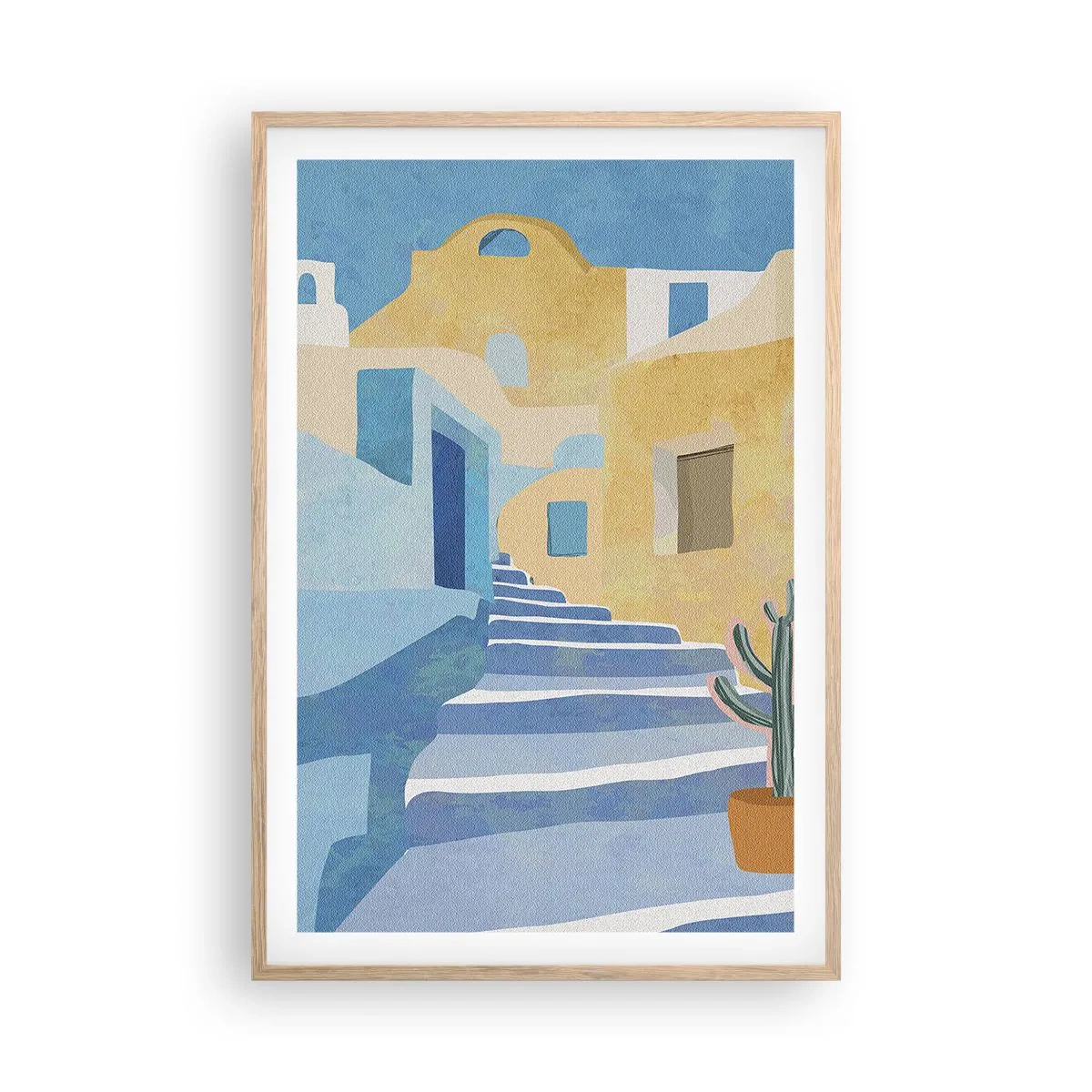 Póster en marco roble claro - Un día en una ciudad árabe - 61x91 cm