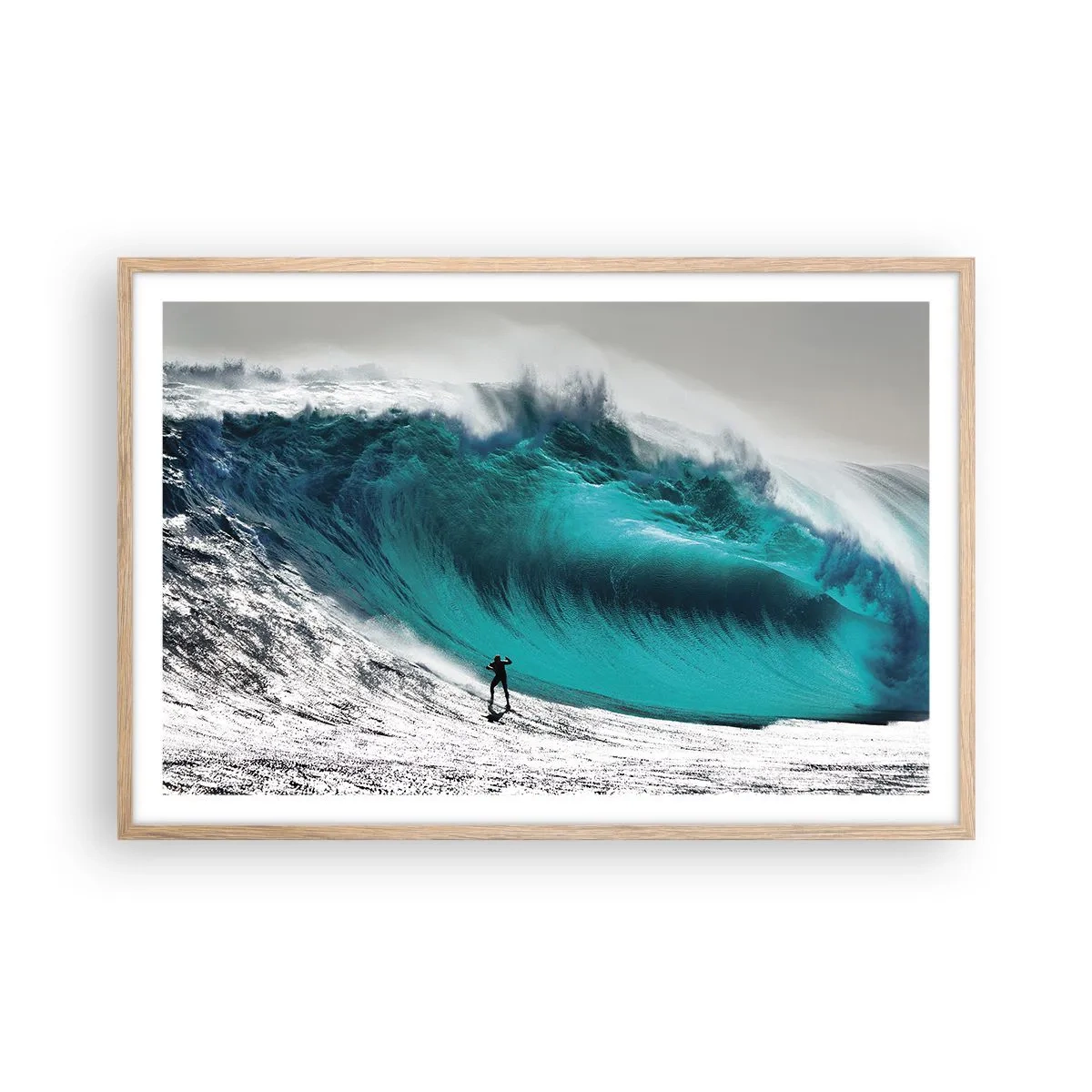 Póster en marco roble claro - Reto aceptado - 91x61 cm