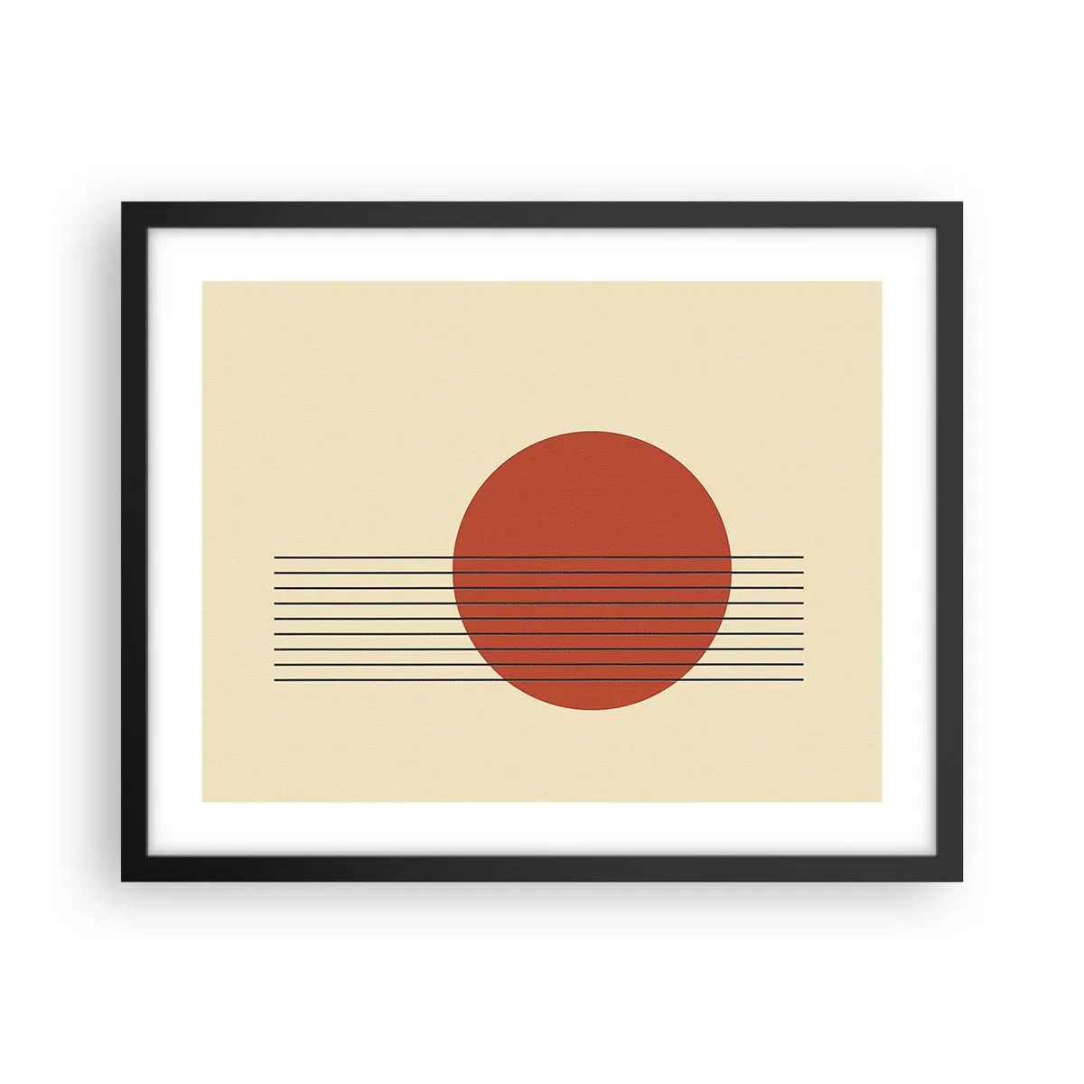 Póster en marco negro - Cruzando el círculo - 50x40 cm