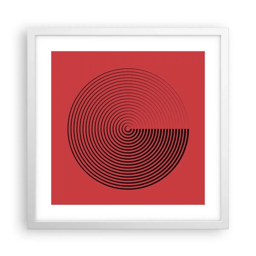 Póster en marco blanco - Movimiento circular - 40x40 cm
