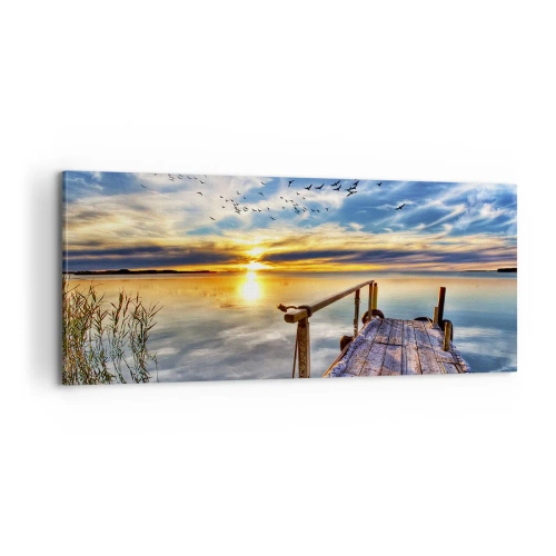 Cuadro sobre lienzo - Impresión de Imagen - El viento se va a descansar - 100x40 cm