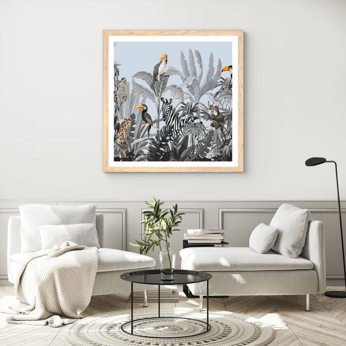 Póster en marco roble claro - Un cuento de hadas africano - 60x60 cm