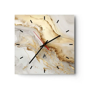 Reloj de pared - Reloj de vidrio - Abstracción: belleza y bondad - 40x40 cm