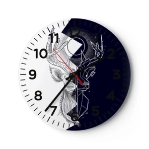 Reloj de pared - Reloj de vidrio - Lucha y unidad de los opuestos - 30x30 cm