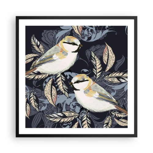 Póster en marco negro - En la copa del árbol - 60x60 cm