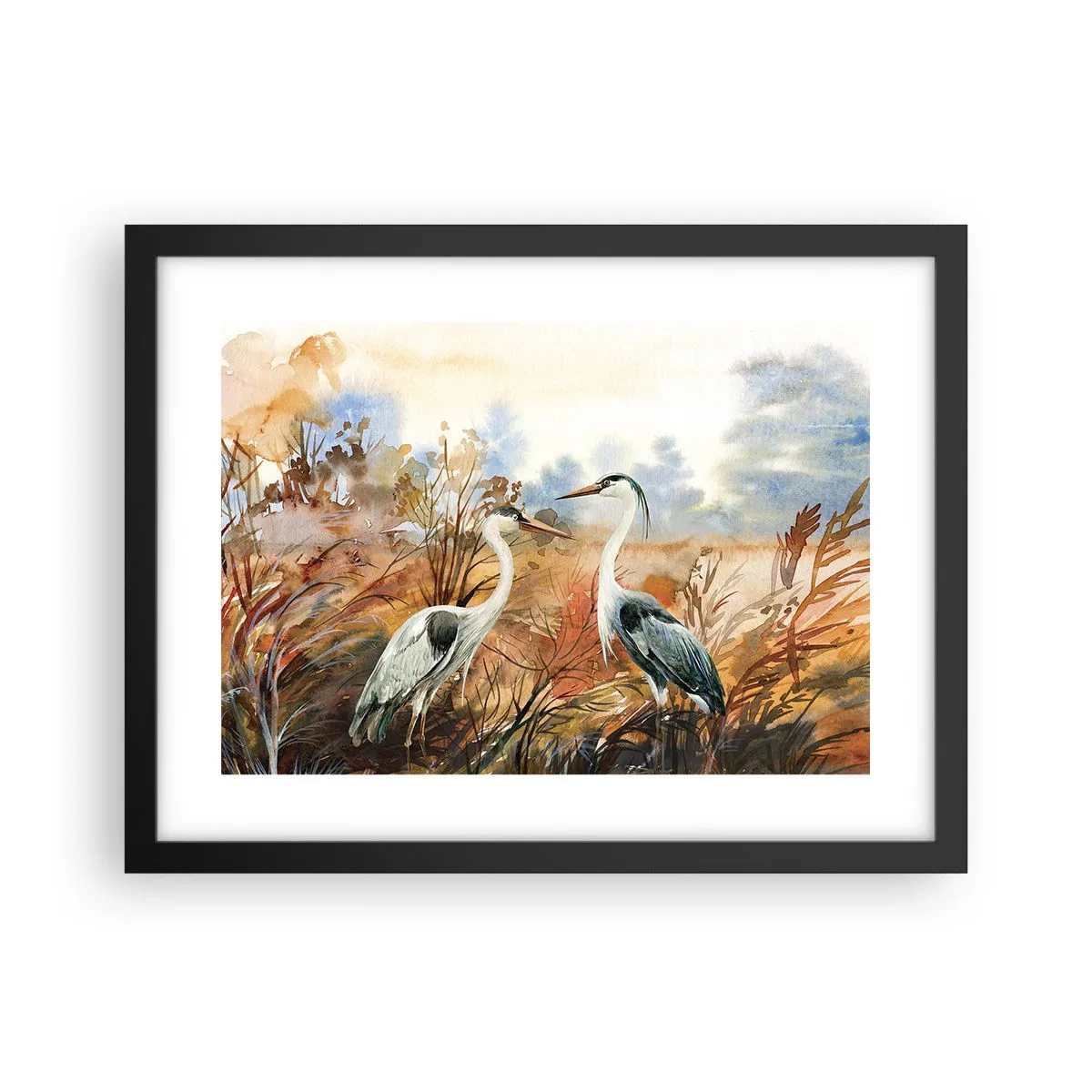 Póster en marco negro - ¿A dónde nos dirigimos en otoño? - 40x30 cm