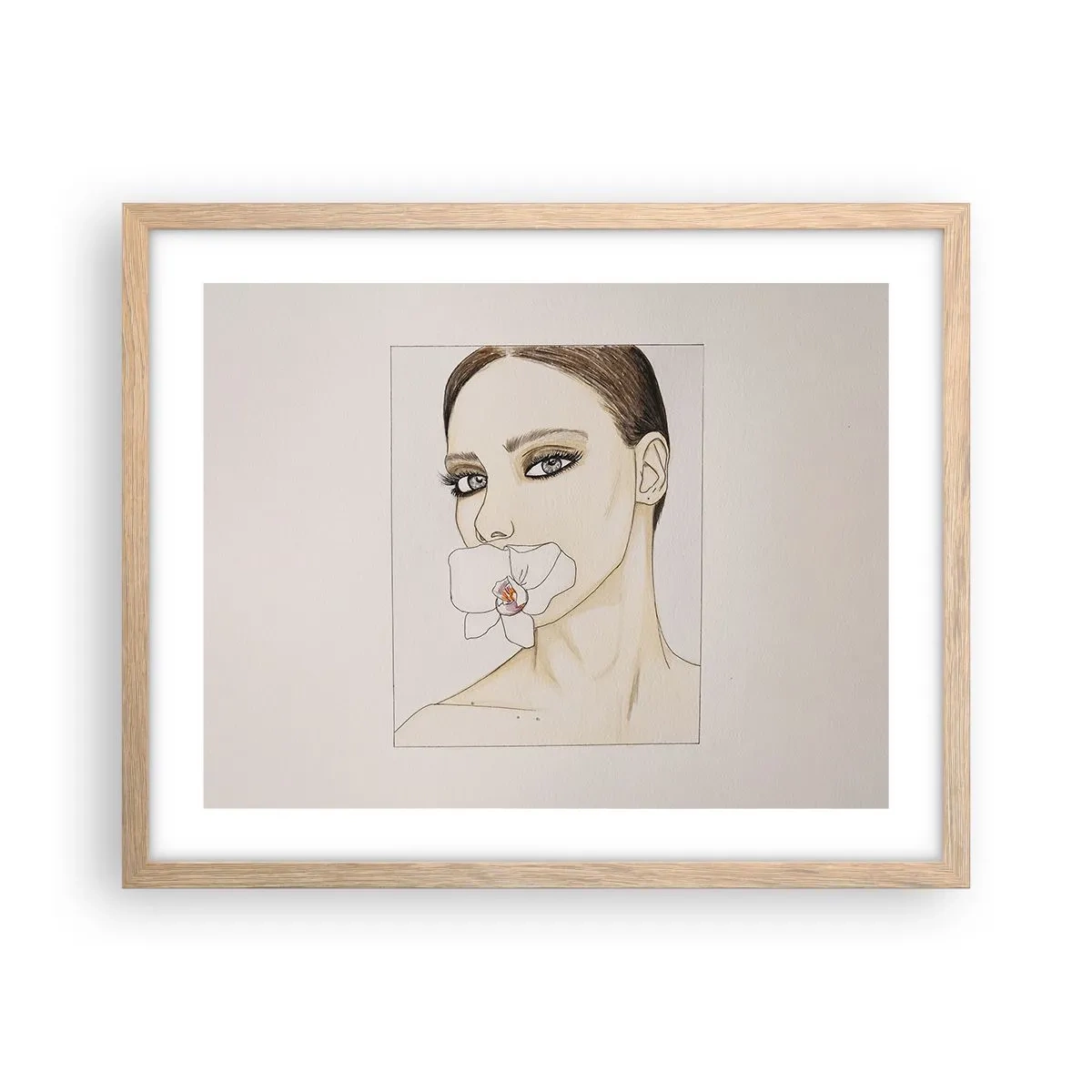 Póster en marco roble claro - Elegancia y belleza - 50x40 cm