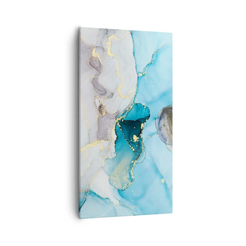 Cuadro sobre lienzo - Impresión de Imagen - Un estudio del encuentro entre el gris y el turquesa - 55x100 cm
