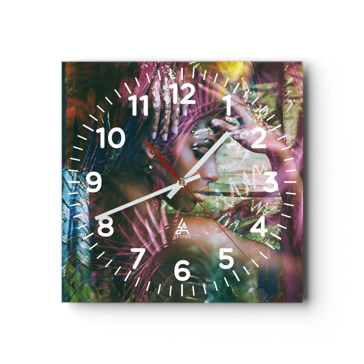 Reloj de pared - Reloj de vidrio - La madre naturaleza en la selva - 30x30 cm