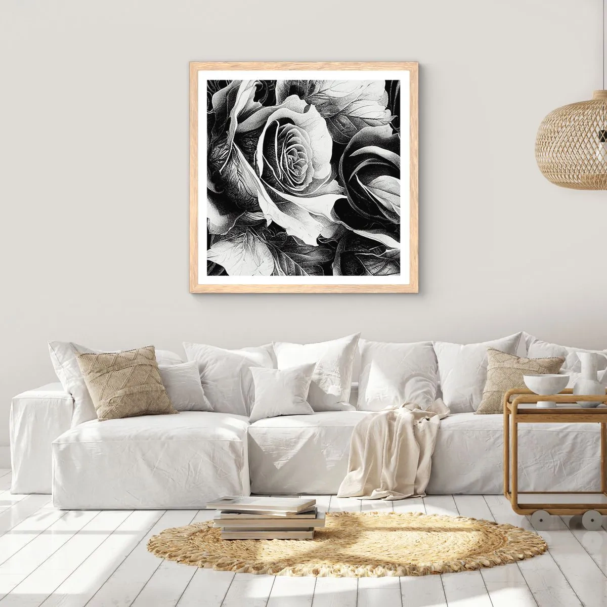 Póster en marco roble claro - Siempre como una reina - 40x40 cm