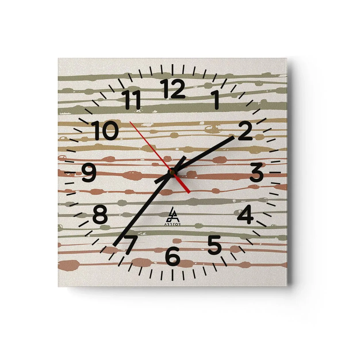 Reloj de pared - Reloj de vidrio - Composición de notas musicales - 40x40 cm
