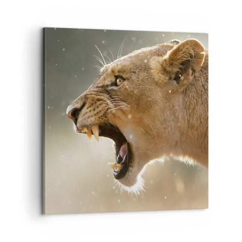 Cuadro sobre lienzo - Impresión de Imagen - Silencio, es mi turno de palabra - 60x60 cm