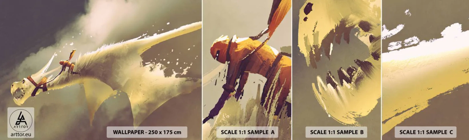 Muestra de fotomural autoadhesivo Deluxe Sticker - Al rescate - Abstracción, Fantasía, Continuar - 100x30 cm