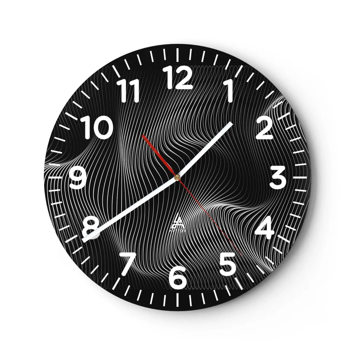Reloj de pared - Reloj de vidrio - La danza de la luz en el espacio - 30x30 cm