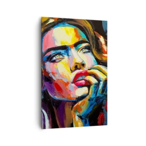 Cuadro sobre lienzo - Impresión de Imagen - Retrato colorido de una mujer en estilo expresionista. - 80x120cm - Sueños - Decoración de pared moderna para salón y dormitorio ARTTOR