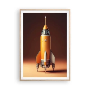 Póster en marco roble claro - Comienza con un sueño - 70x100 cm