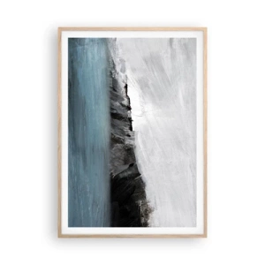 Póster en marco roble claro - Agua - tierra: un choque de elementos - 70x100 cm