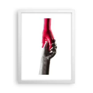 Póster en marco blanco - Juntos, aunque diferentes - 30x40 cm